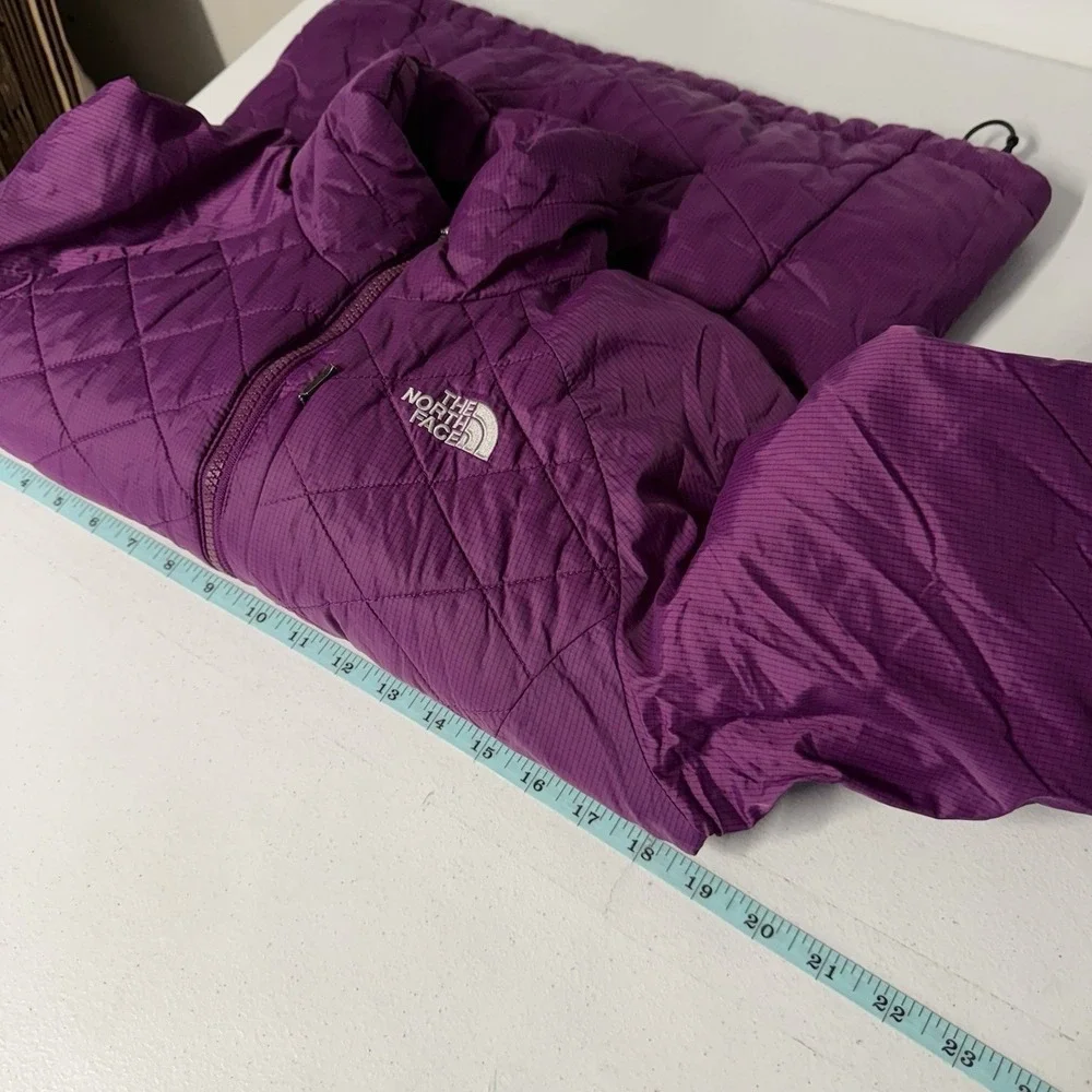The North Face Women's Purple Quilted Puffer Jacket Full Zip Small FLAW Gorpcore